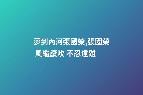 夢到內河張國榮,張國榮 風繼續吹 不忍遠離-第1張-觀點-玄機派